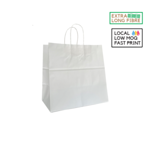 white paper bags uber bags white handle
